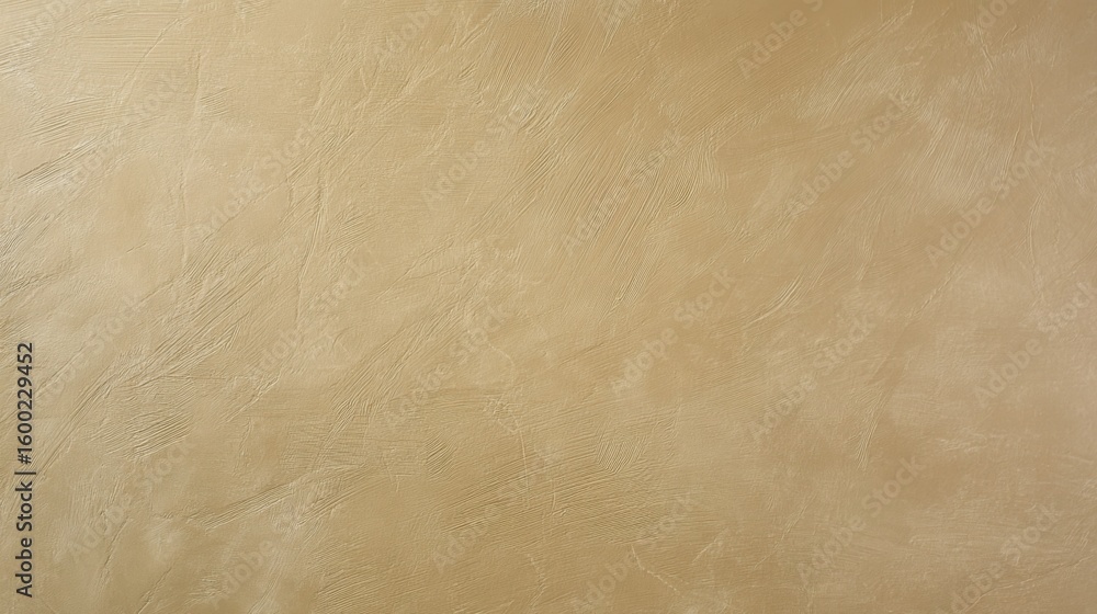 Naklejka premium minimalist microcement surface in warm neutral beige, satin sheen under diffused lighting, ultra-flat and architectural texture 