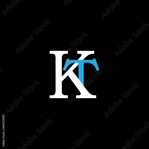 KT Monogram Fusion - Elegant Minimal Letter logo Design