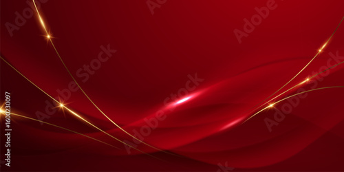 Abstract background design modern red and gold geometric elements vector illustration