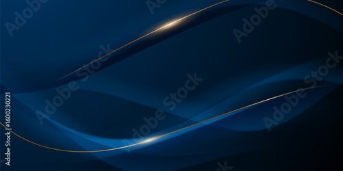 blue abstract background with luxury golden elements vector illustration