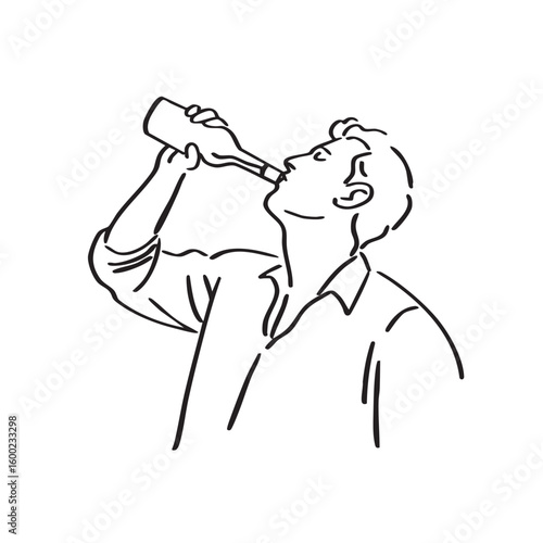 Man enjoying a beverage in a relaxed moment