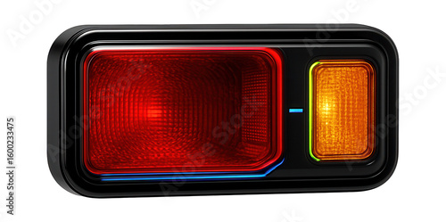 Rectangular car tail light with integrated turn signal for highway driving