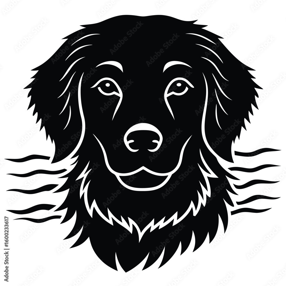 Fototapeta premium Happy Golden Retriever Dog Portrait at the Beach – Summer Vibes Vector