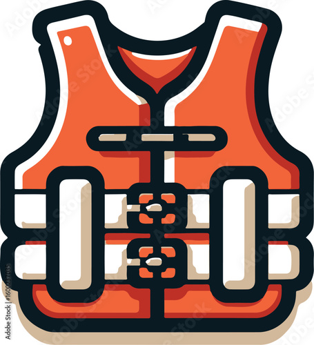 safety Life Jacket flat vector icon illustration