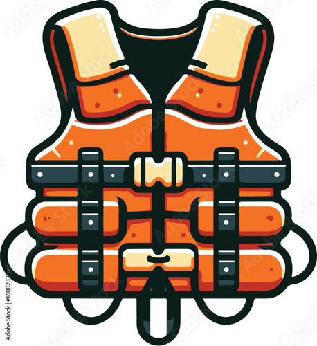 safety Life Jacket flat vector icon illustration