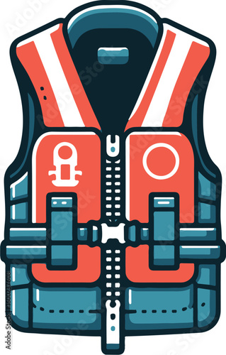 safety Life Jacket flat vector icon illustration