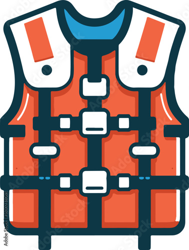 safety Life Jacket flat vector icon illustration