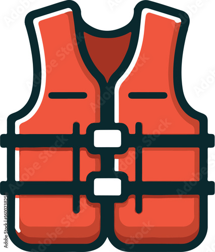 safety Life Jacket flat vector icon illustration