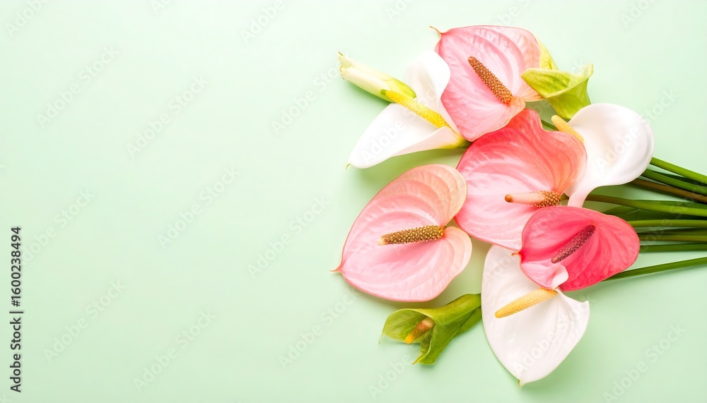 Naklejka premium Bouquet of pink and white flowers