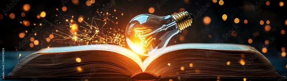 Fototapeta premium Glowing Light Symbolizes Knowledge and Creativity 