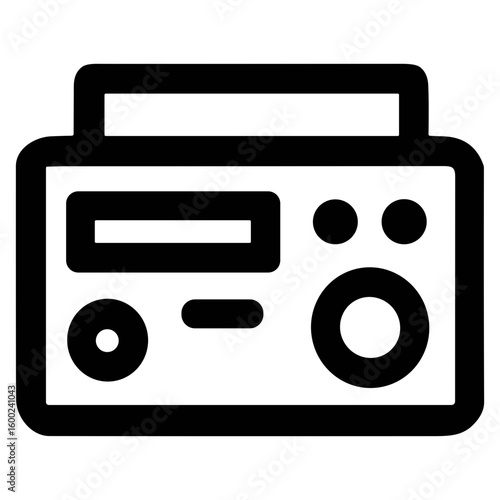 Simple Outline Radio Receiver Electronic Device Instrument Line Art Icon