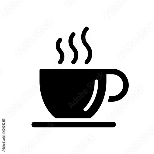A cup of hot cafe coffee or caffeine drink flat vector icon for food apps and websites