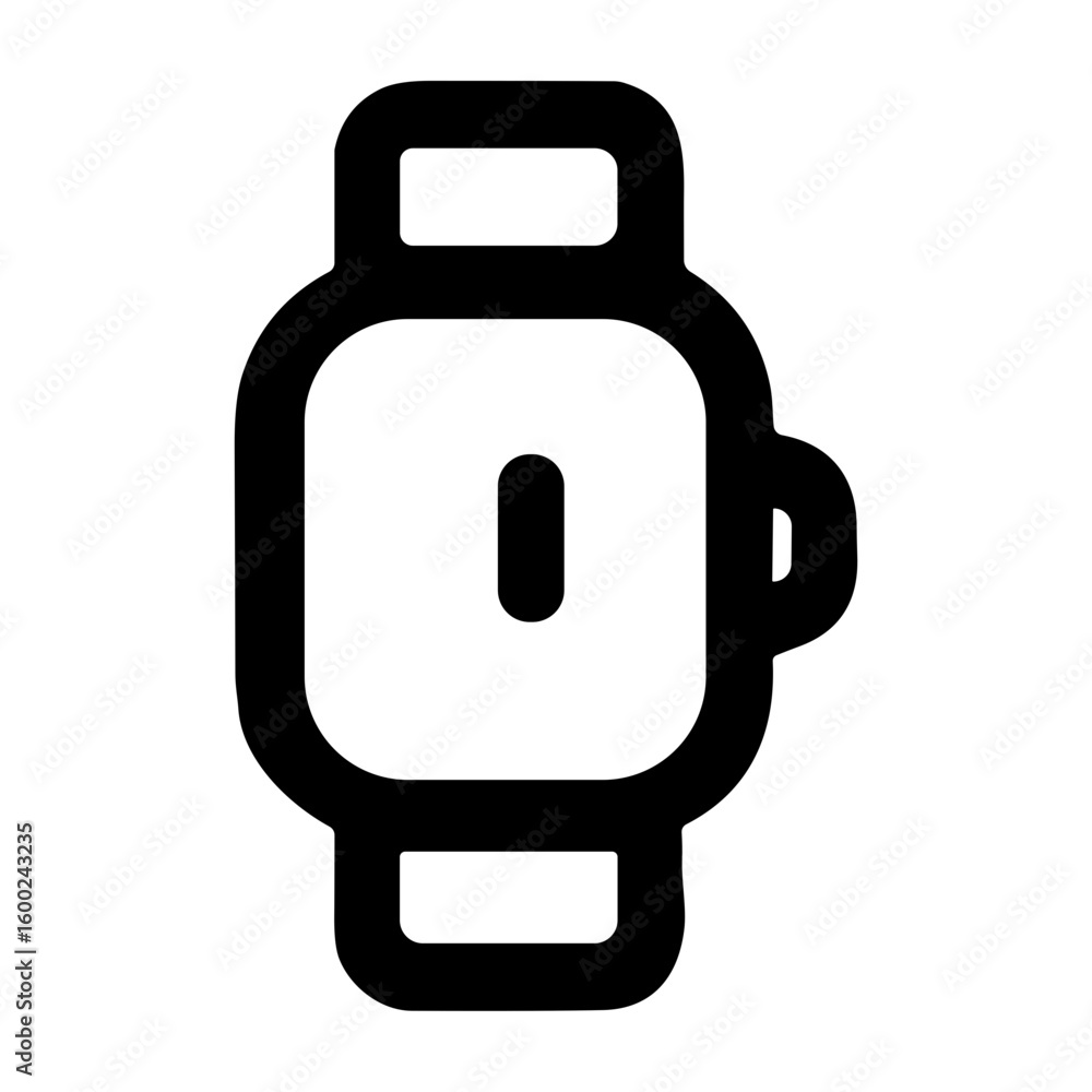 Obraz premium Simple Line Drawing Smart Watch Digital Device Timepiece Icon
