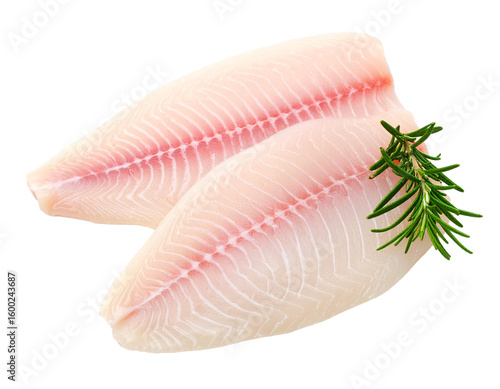 Dory fish fillet isolated on transparent background
