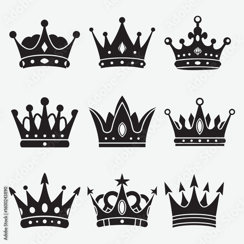 Royal crowns ornate regal symbols monarchy
