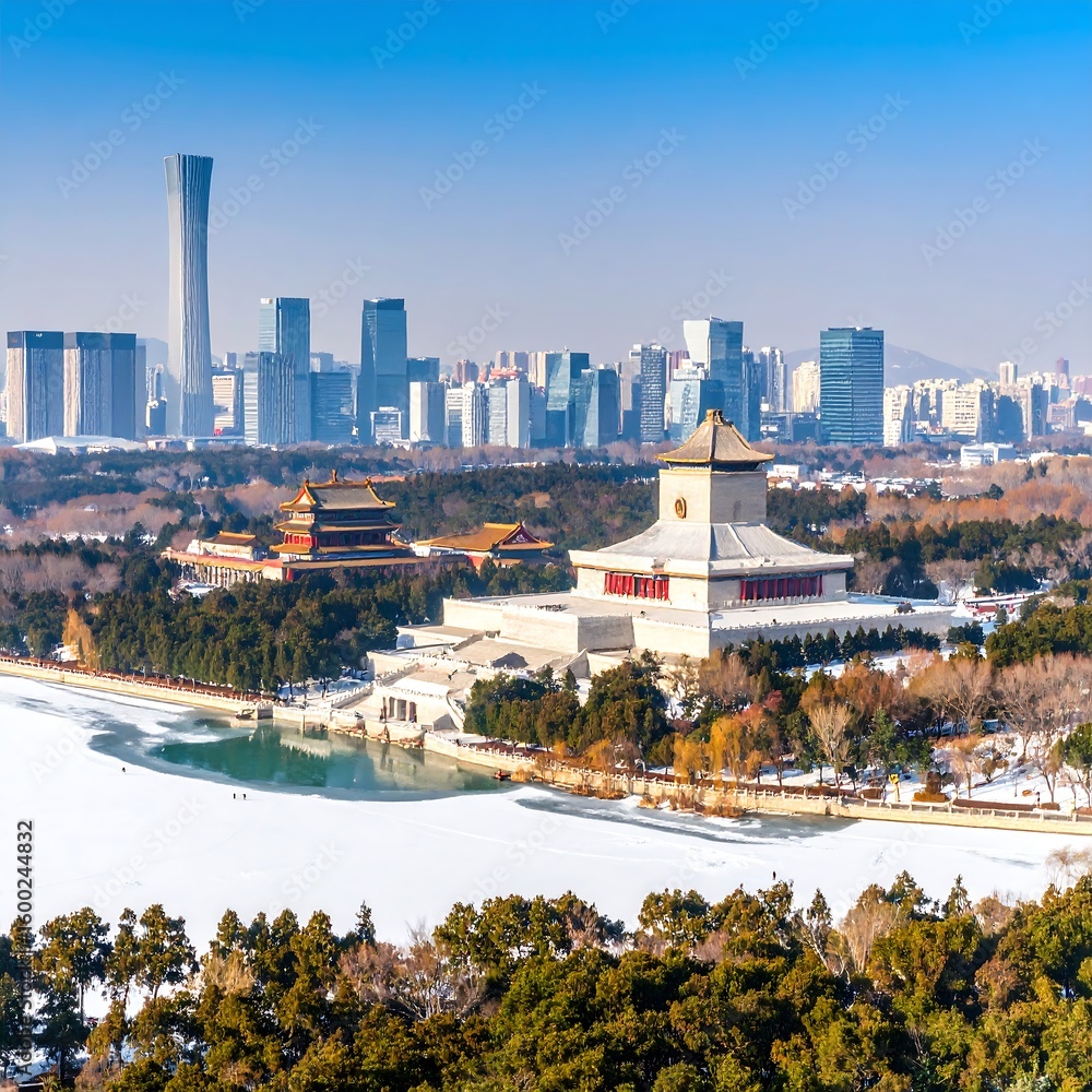 Fototapeta premium Beijing cityscape in winter