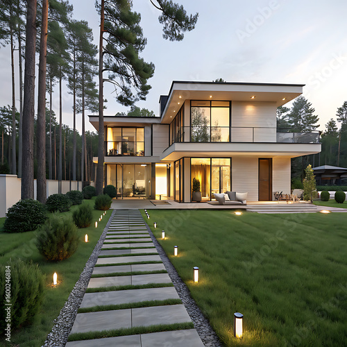 luxury villa with garden