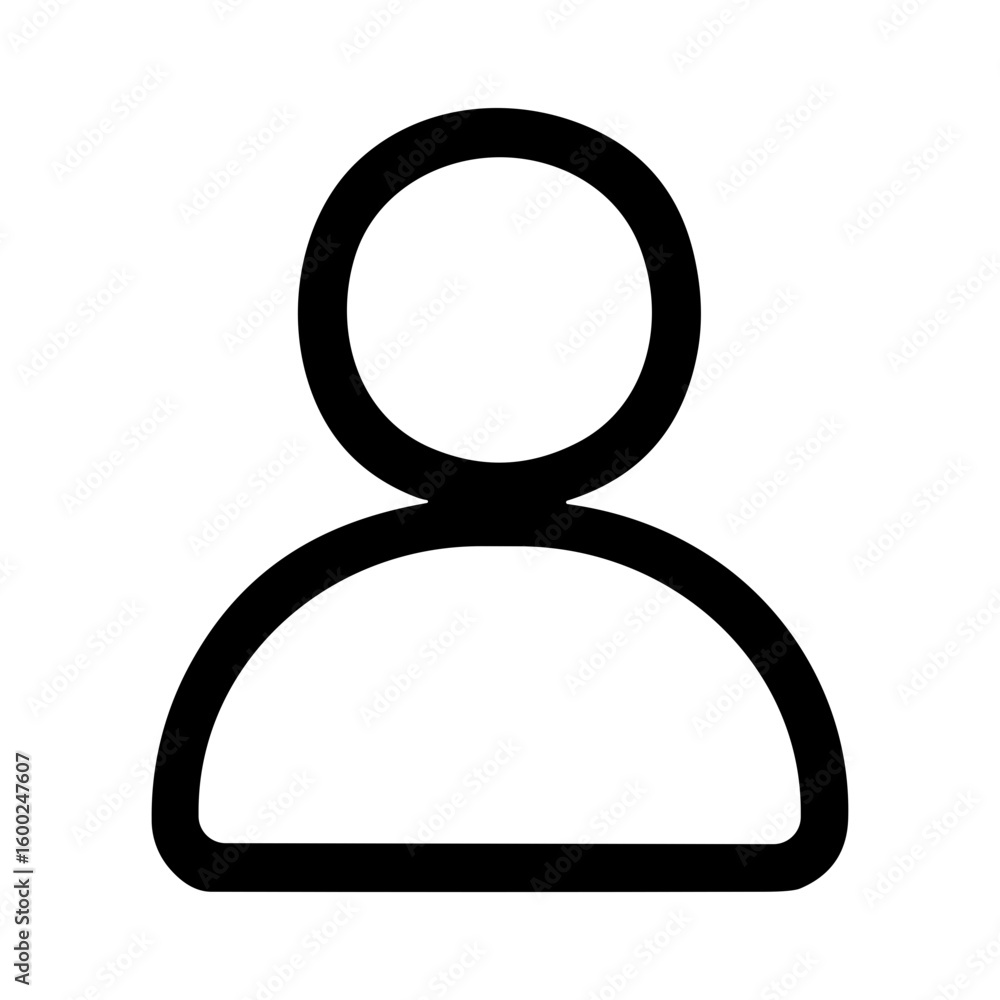 Simple Line Drawing Person Avatar User Profile Outline Icon Symbol Simple Line Drawing Person Avatar User Profile Outline Icon Symbol