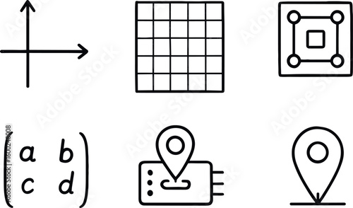 hand drawn cute out doodle style isolated coordinate ais crosshair coordinate overlay coordinate mapping node coordinate traorm matri coordinate geolocator chip coordinate origin marker