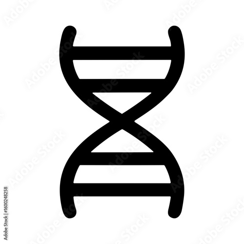 Simple Handdrawn Outline DNA Double Helix Structure Science Icon
