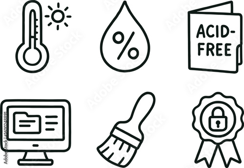hand drawn cute out doodle style isolated archives temperature monitor archives humidity controller archives acid free folder archives digital inde archives restoration bsh archives