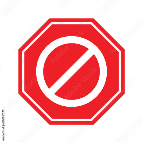 No Entry Sign – Circular Road Icon with Slash Symbol for Restriction