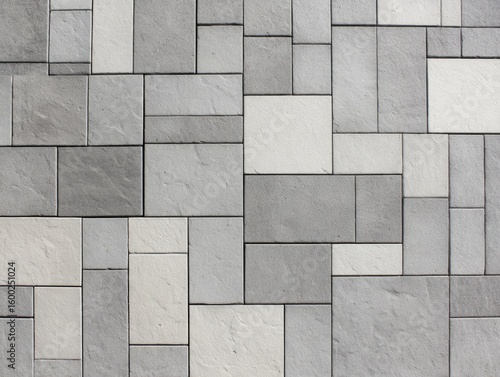 Gray and white patterned paving stones