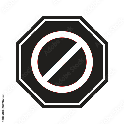 No Entry Sign – Circular Road Icon with Slash Symbol for Restriction