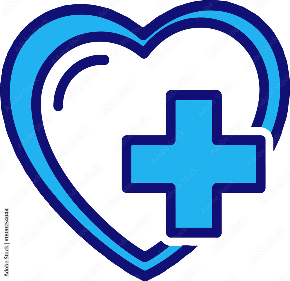 Fototapeta premium medical healthcare heart icon illustration