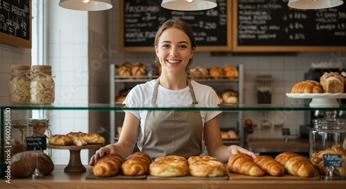 Happy Small Bakery Owner Serving First Customer