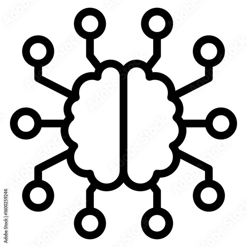Deep learning icon in vector illustration