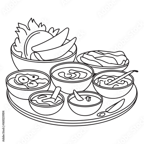 Festive Feast An Exquisite Thali Platter Displaying Variety A Culinary Journey Through Indian Flavors and Traditional Dishes