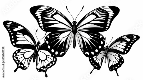 black butterfly vector illustration