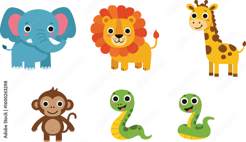 Obraz premium Cute Jungle Animals