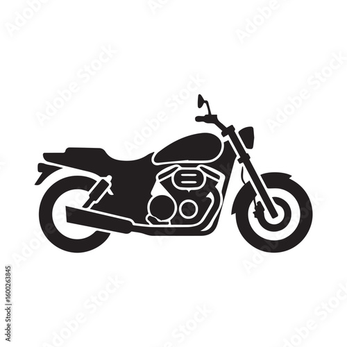 Minimalist Motorcycle Silhouette Vector Icon