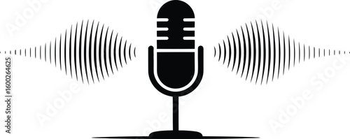 A minimal clean microphone silhouette design
