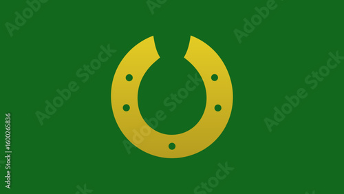 Abstract horseshoe shape with green background for decorative wallpaper design