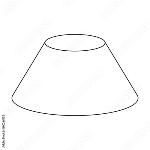 カットされた円錐の図形のベクターイラスト