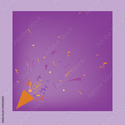 Image of a festively decorated  garland and a streamer of confetti Celebration party great for banner  card  web design Vector confetti background. vector illustration garlands with confetti,