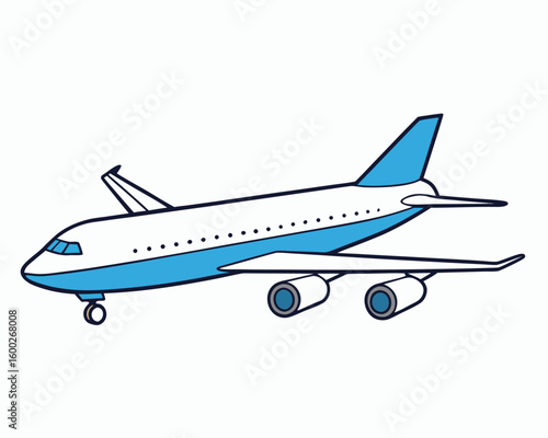 Wallpaper Mural Commercial Jet Airplane Outline in Gray Large Airliner Vector Design Illustration Torontodigital.ca