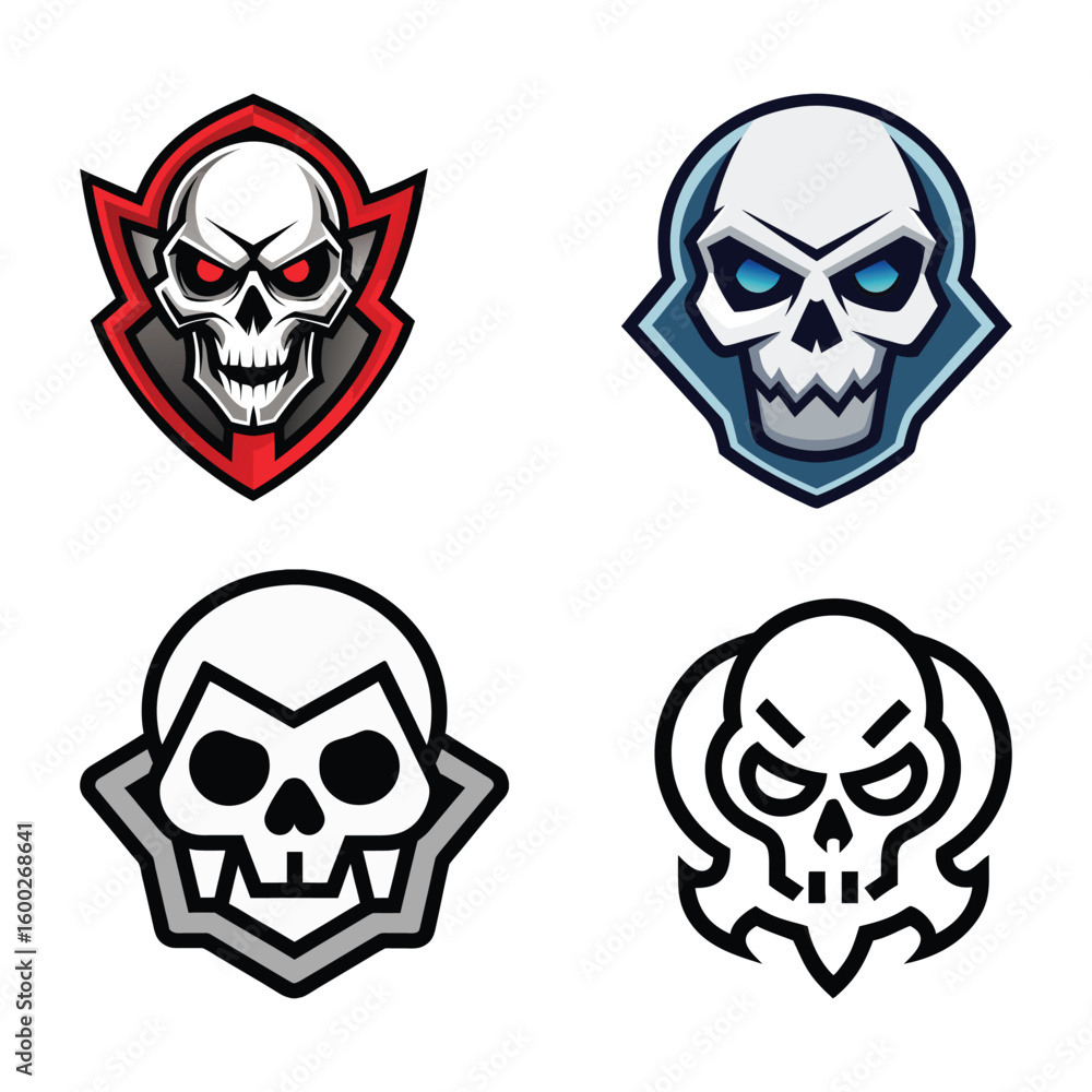 Obraz premium Skull Icon Vector Logo Template Modern Emblem for Branding or Gaming