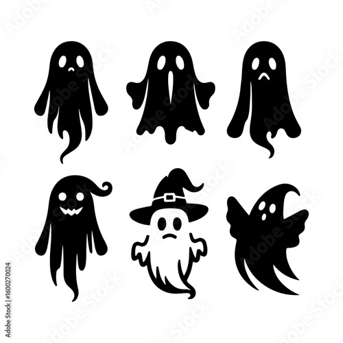 set of halloween cute ghost 