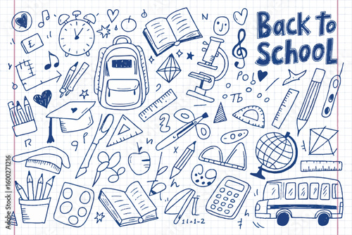 Back to School Hand-Drawn Doodle Collection for Education & Learning