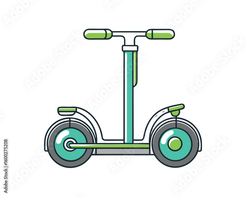 Silver Outline Icon of an Electric Segway