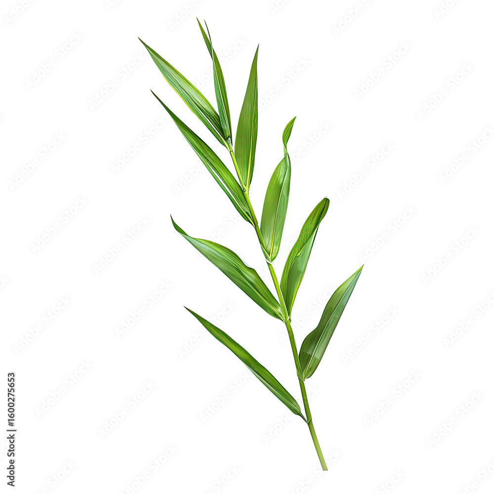 Fototapeta premium Detailed illustration of a sprig of green leaves
