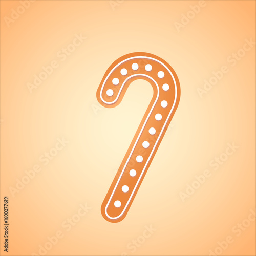 Gingerbread cane cookie with icing vector illustration