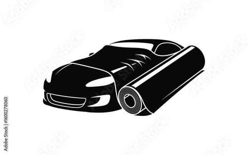Sleek car getting a modern wrap for custom automotive design and restyling offering vehicle personalization and protection solutions