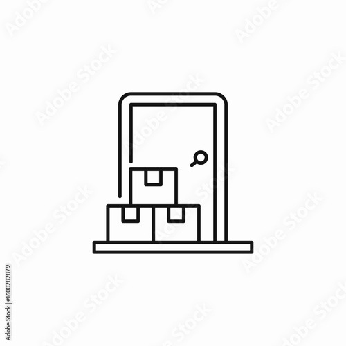 doorstep delivery boxes icon sign vector