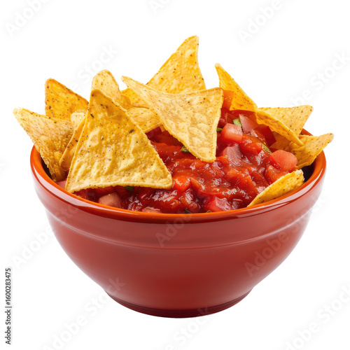 A bowl of tortilla chips and salsa