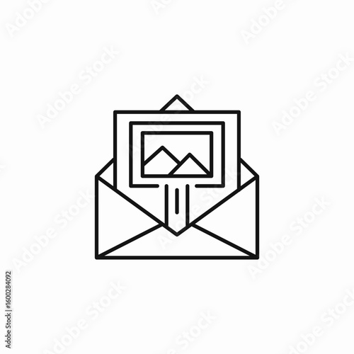 mail image attachment icon sign vector
